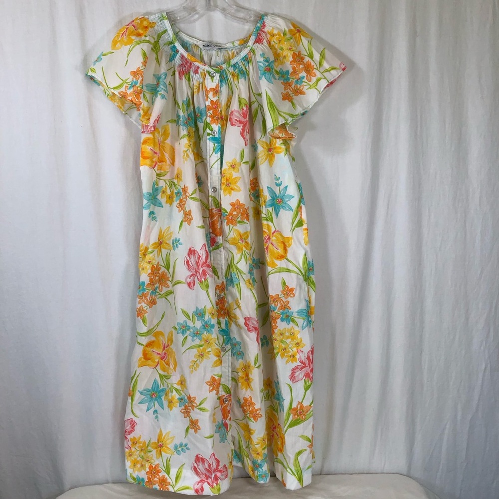 Vintage Flower Mumu Dress Sz M